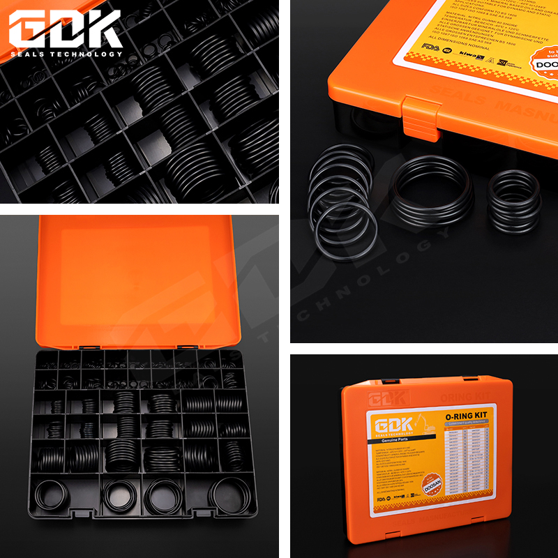 GDK China Factory Hydraulic Rubber Seal Dosan Excavator O-Ring Kit Box Black Nitrile Rubber O Rings Manufacturer
